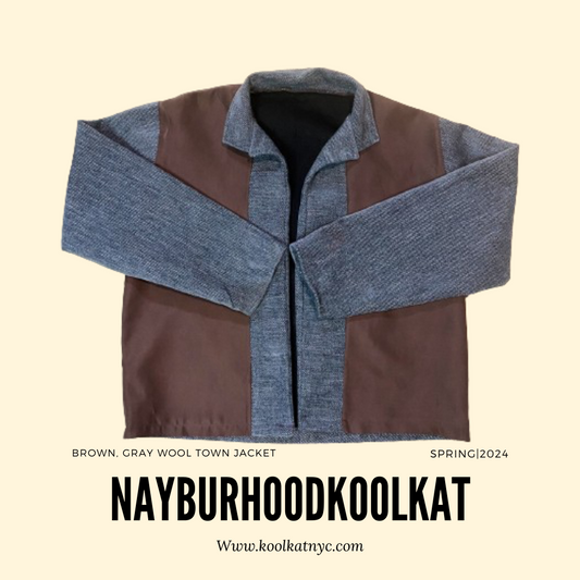 Brown Gray Wool Town Jacket